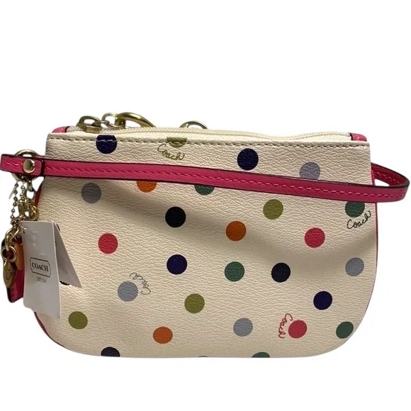 Coach Limited Edition Multi Color Polka Dot Wristlet - Picture 2 of 10